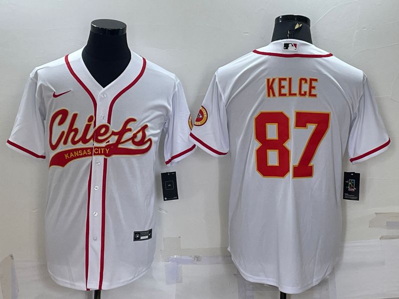 Men Kansas City Chiefs #87 Kelce White 2022 Nike Co branded NFL Jerseys